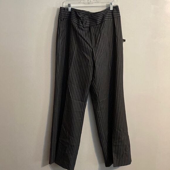 Perry Ellis Gray stripe Wide leg pants, size 16 - Picture 1 of 3